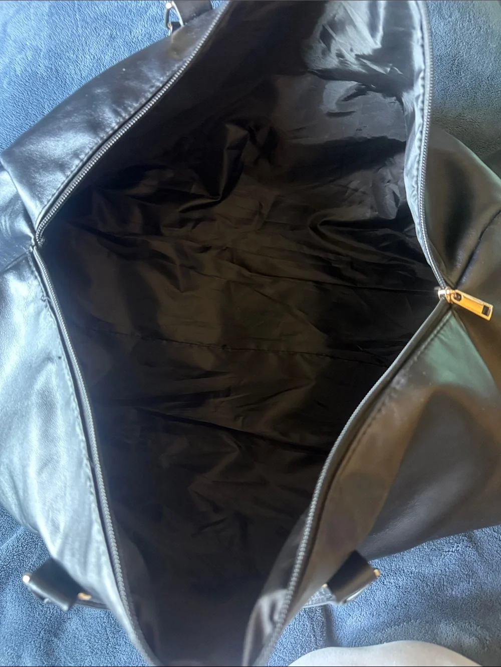 Carolina Herrera Black Leather Duffel Bag